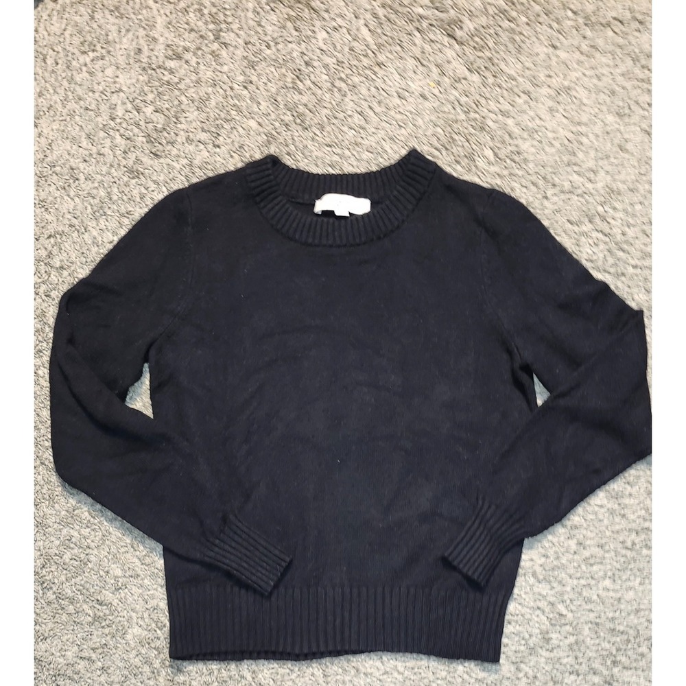 LOFT Black‎ Crew Neck Long Sleeve Sweater Size S